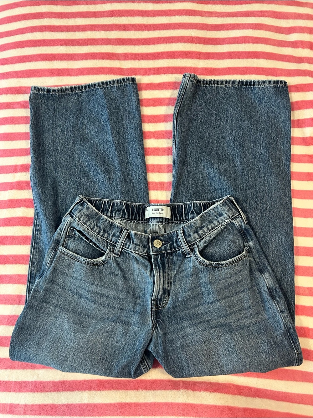 Hollister Low Rise Baggy Blue Jeans